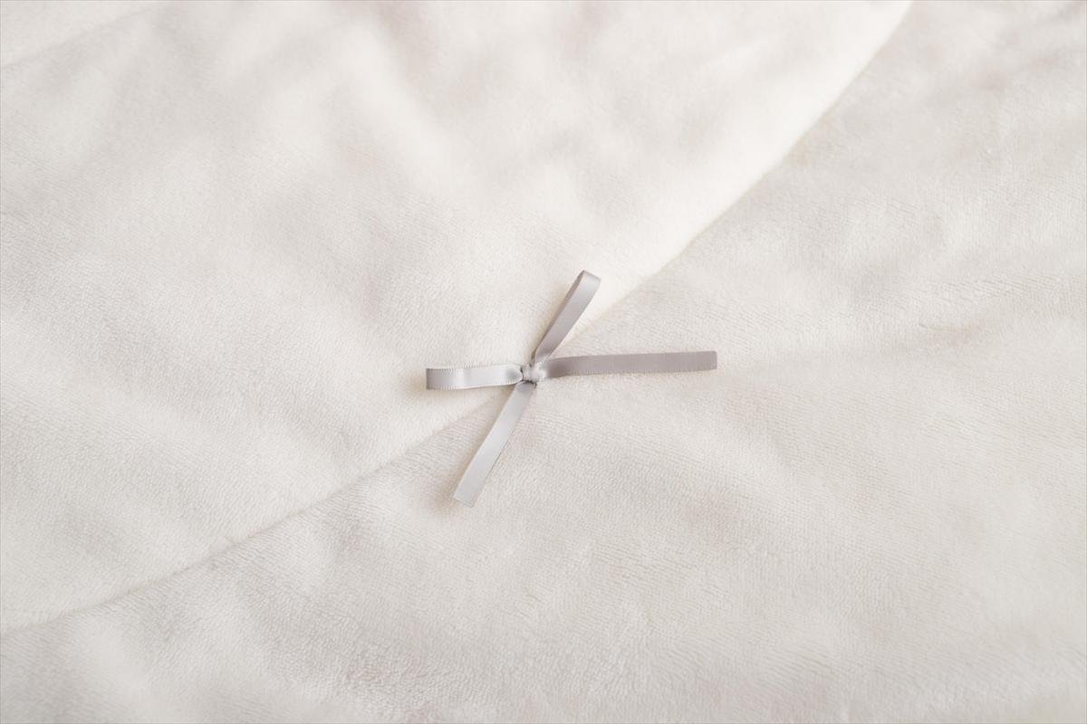 【円形:197cm】リボン&フリル付きリバーシブルファーこたつ布団 - Imagem 8